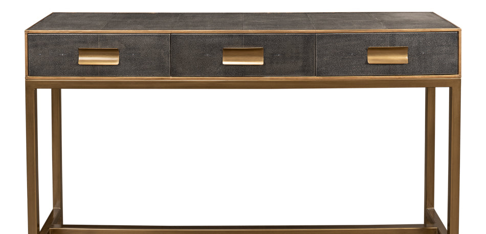 Gideon Shagreen Console Table- Antique Grey - Chapin Furniture