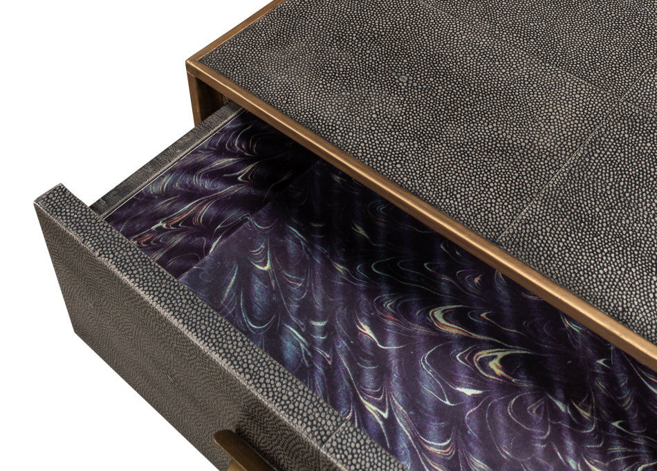 Gideon Shagreen Console Table- Antique Grey - Chapin Furniture