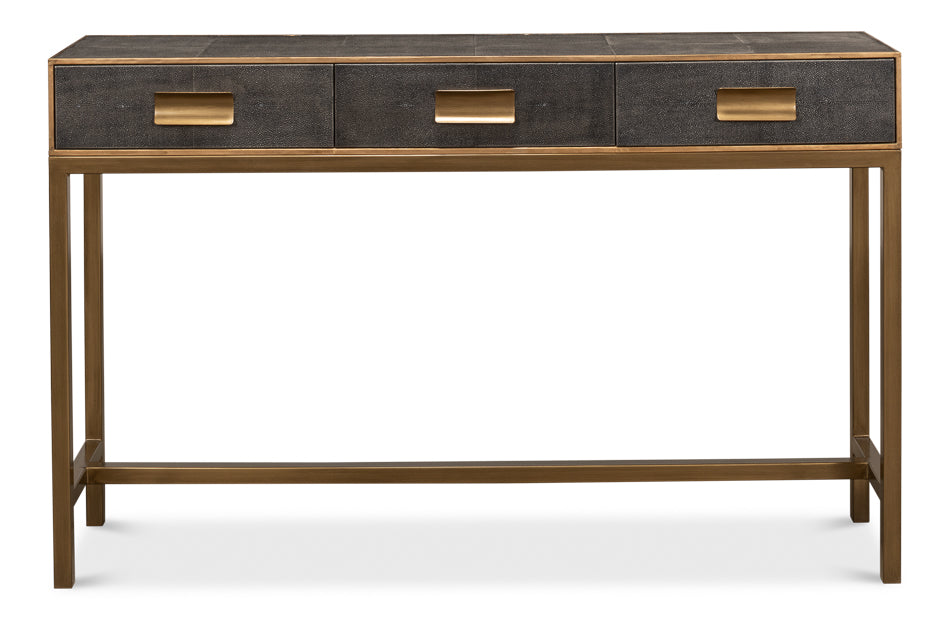 Gideon Shagreen Console Table- Antique Grey - Chapin Furniture