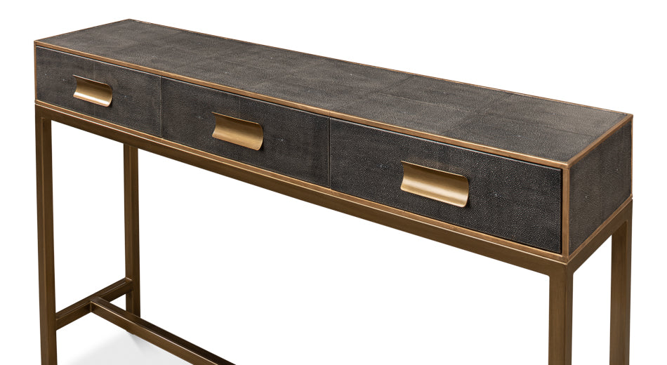 Gideon Shagreen Console Table- Antique Grey - Chapin Furniture