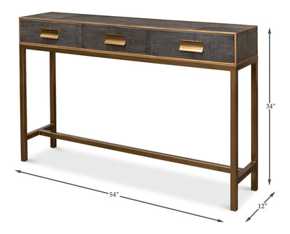 Gideon Shagreen Console Table- Antique Grey - Chapin Furniture