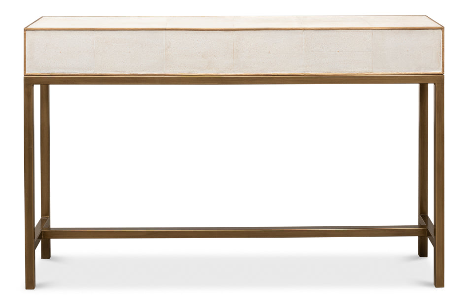 Gideon Shagreen Console Table- Osprey White - Chapin Furniture