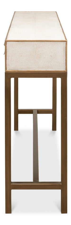 Gideon Shagreen Console Table- Osprey White - Chapin Furniture