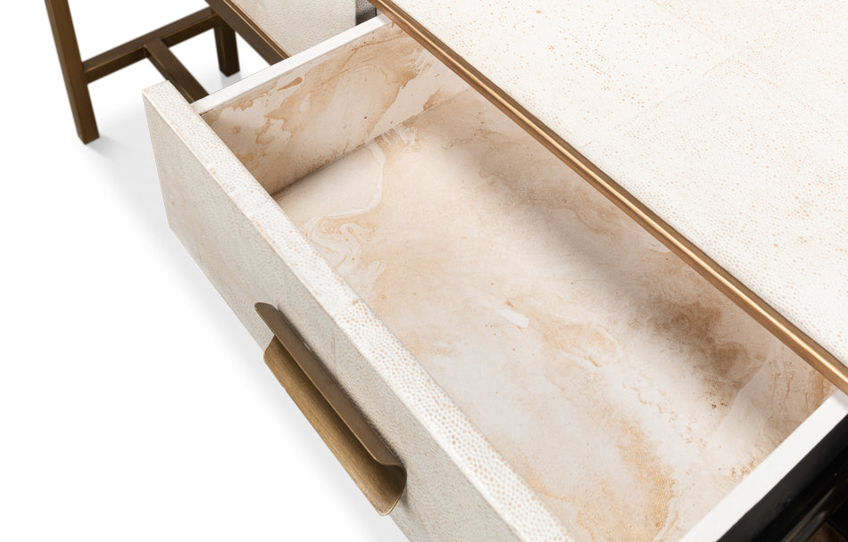 Gideon Shagreen Console Table- Osprey White - Chapin Furniture