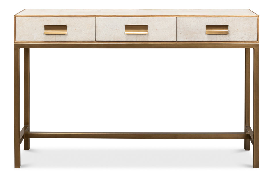 Gideon Shagreen Console Table- Osprey White - Chapin Furniture