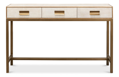 Gideon Shagreen Console Table- Osprey White - Chapin Furniture