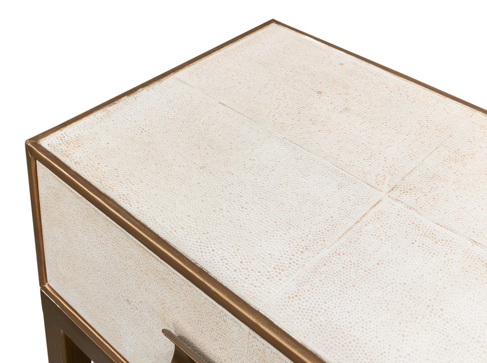 Gideon Shagreen Console Table- Osprey White - Chapin Furniture