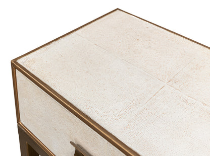 Gideon Shagreen Console Table- Osprey White - Chapin Furniture