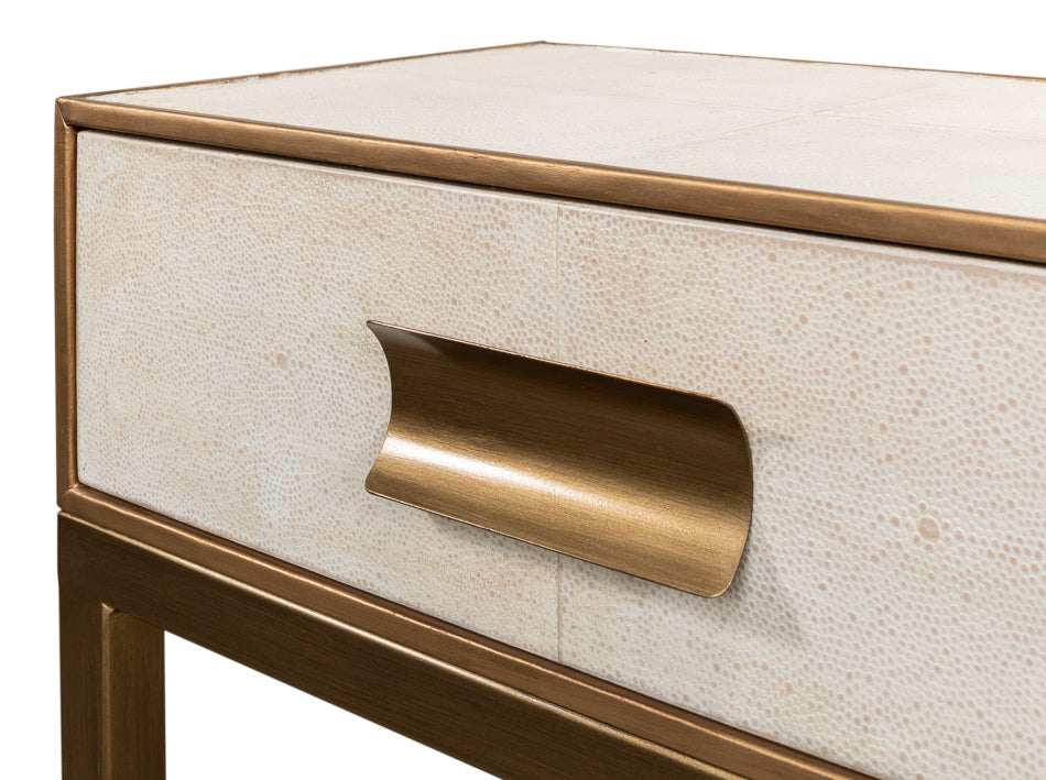 Gideon Shagreen Console Table- Osprey White - Chapin Furniture