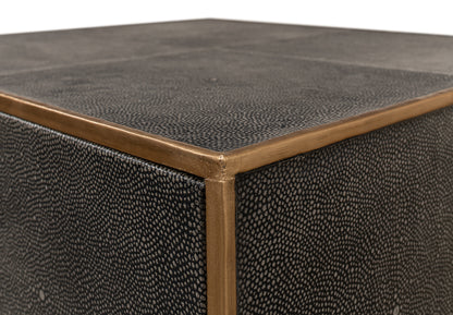 Gideon Shagreen 3 Drawer Side Table- Grey - Chapin Furniture