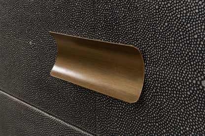 Gideon Shagreen 3 Drawer Side Table- Grey - Chapin Furniture