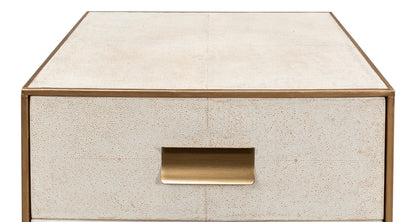 Shagreen 3 Drawer Side Table- Osprey White - Chapin Furniture