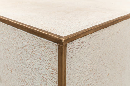 Shagreen 3 Drawer Side Table- Osprey White - Chapin Furniture
