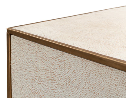 Shagreen 3 Drawer Side Table- Osprey White - Chapin Furniture