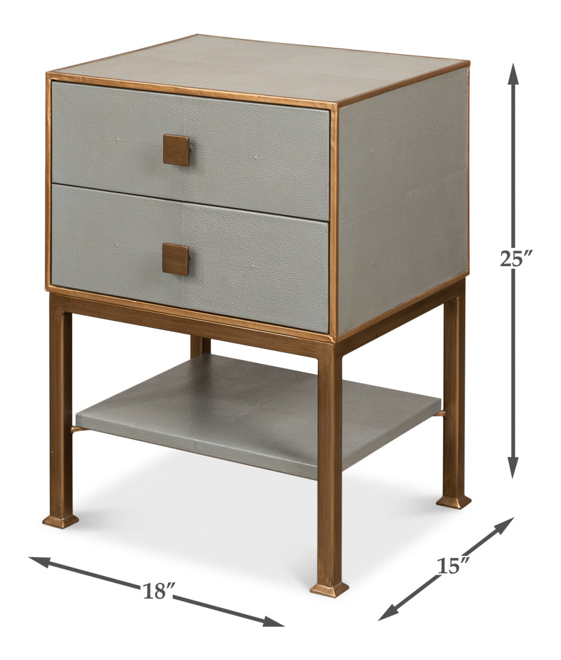 Gillian Two Drawer Nightstand- Storm Grey - Chapin Furniture