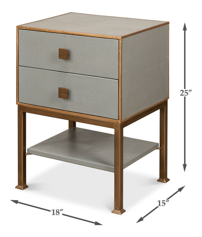 Gillian Two Drawer Nightstand- Storm Grey - Chapin Furniture