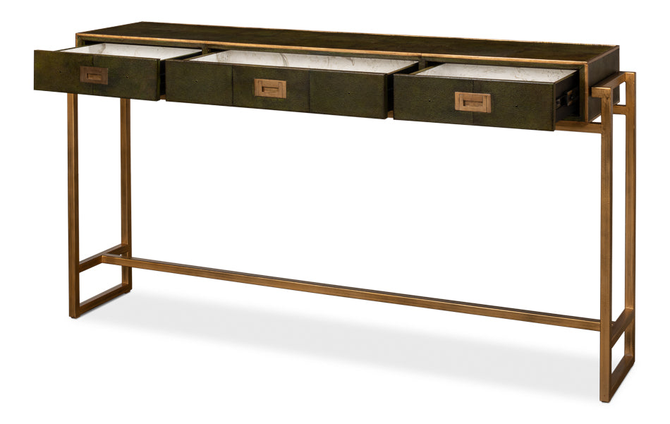 Shagreen Console Table-  Leaf - Chapin Furniture