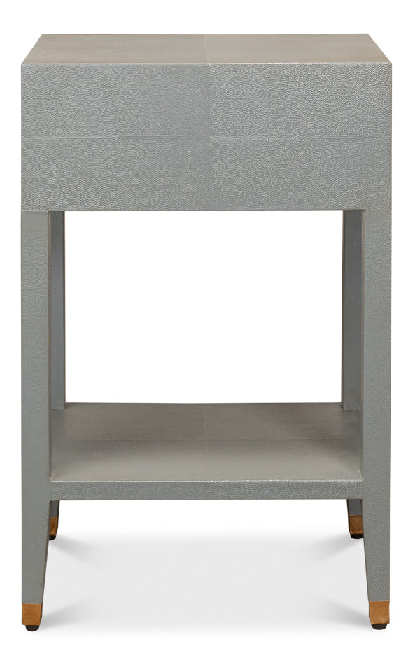 Gabriella Shagreen Nightstand- Storm Grey - Chapin Furniture