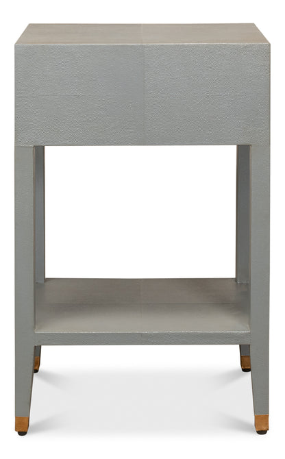 Gabriella Shagreen Nightstand- Storm Grey - Chapin Furniture