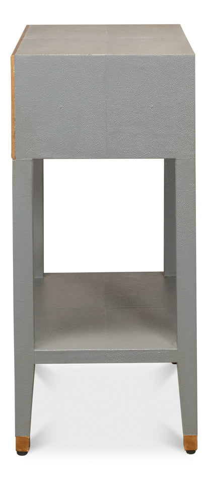 Gabriella Shagreen Nightstand- Storm Grey - Chapin Furniture