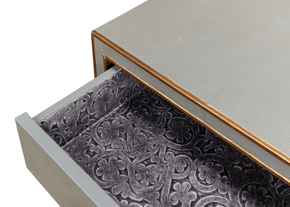 Gabriella Shagreen Nightstand- Storm Grey - Chapin Furniture