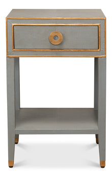Gabriella Shagreen Nightstand- Storm Grey - Chapin Furniture