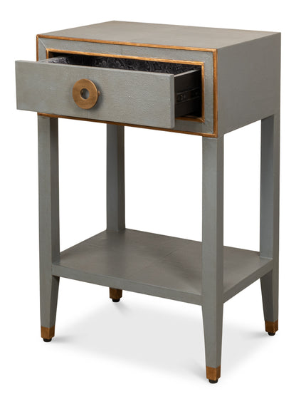 Gabriella Shagreen Nightstand- Storm Grey - Chapin Furniture