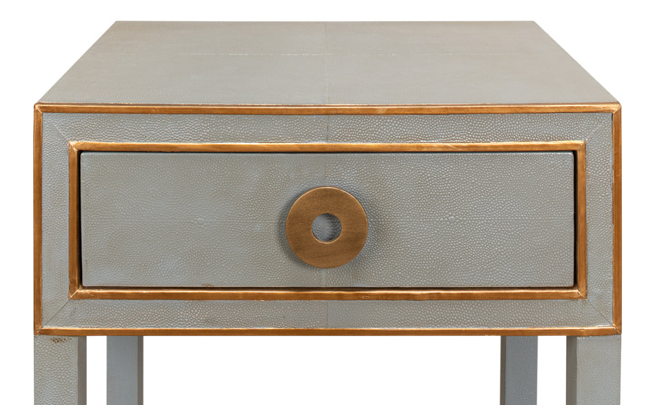 Gabriella Shagreen Nightstand- Storm Grey - Chapin Furniture