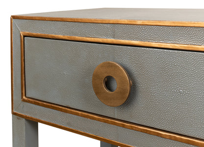 Gabriella Shagreen Nightstand- Storm Grey - Chapin Furniture