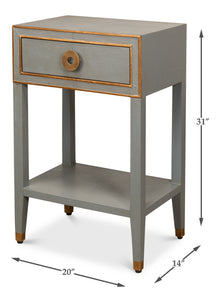 Gabriella Shagreen Nightstand- Storm Grey - Chapin Furniture