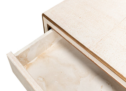 Gabriella Shagreen Nightstand- Osprey White - Chapin Furniture