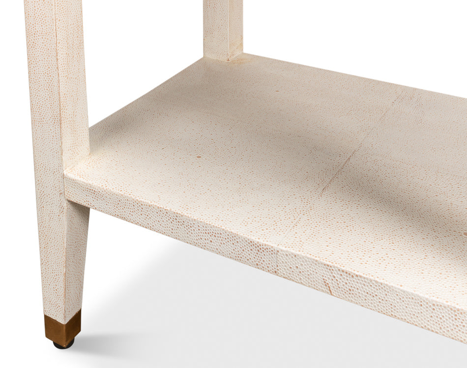 Gabriella Shagreen Nightstand- Osprey White - Chapin Furniture