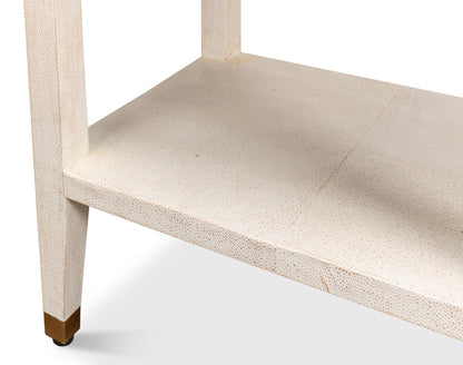 Gabriella Shagreen Nightstand- Osprey White - Chapin Furniture