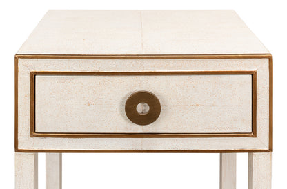 Gabriella Shagreen Nightstand- Osprey White - Chapin Furniture