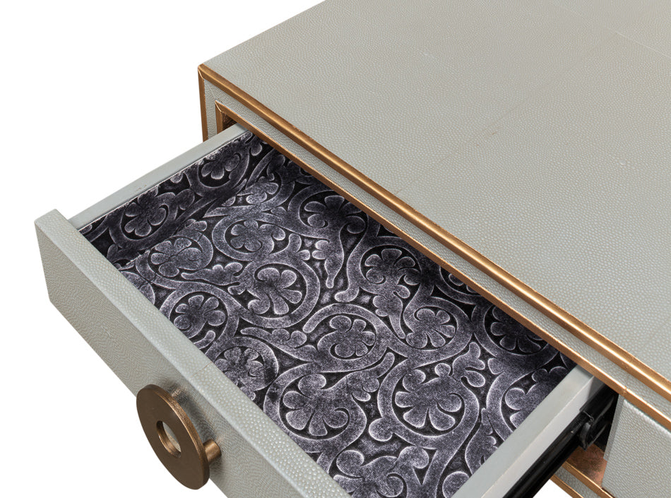 Gabriella Shagreen Desk/Table- Storm Grey - Chapin Furniture