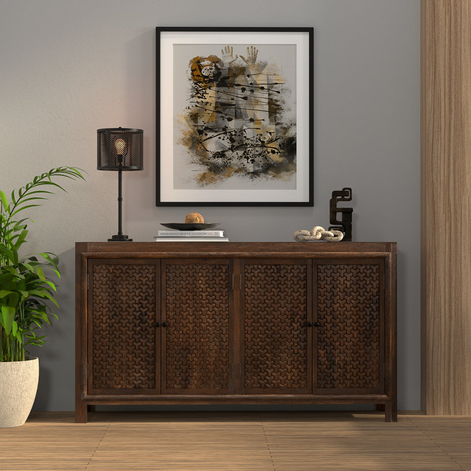 Sarreid Ltd. Battle Chainmail Sideboard - Thumbnail 4