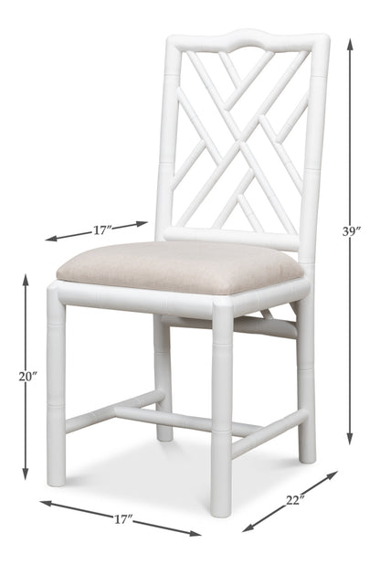 Brighton White Bamboo Side Chair- Set of 2 - Chapin Furniture