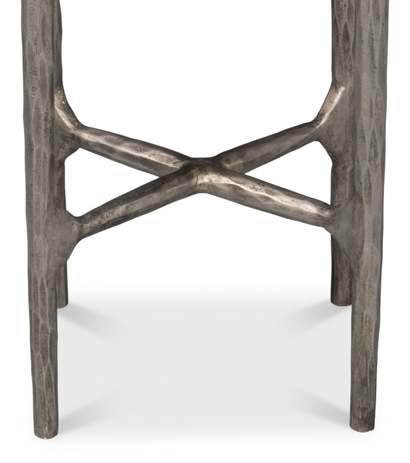 Derrick Iron End Table With Marble Top - Chapin Furniture