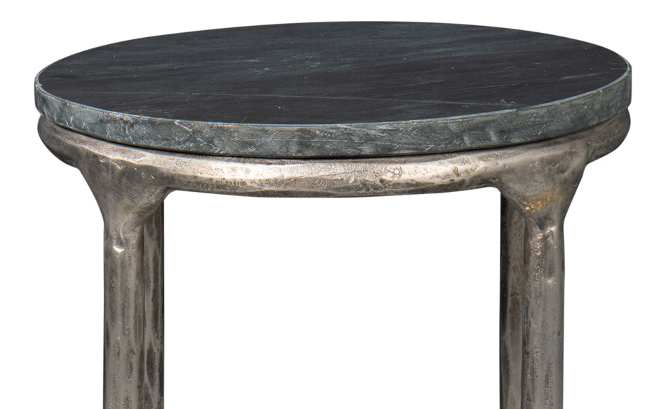 Derrick Iron End Table With Marble Top - Chapin Furniture