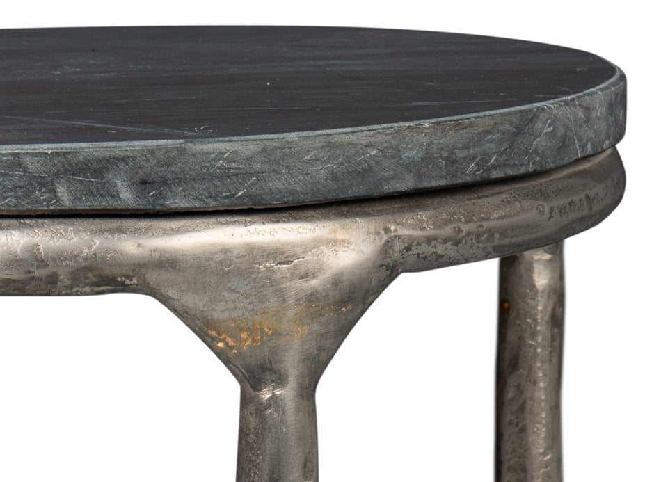 Derrick Iron End Table With Marble Top - Chapin Furniture