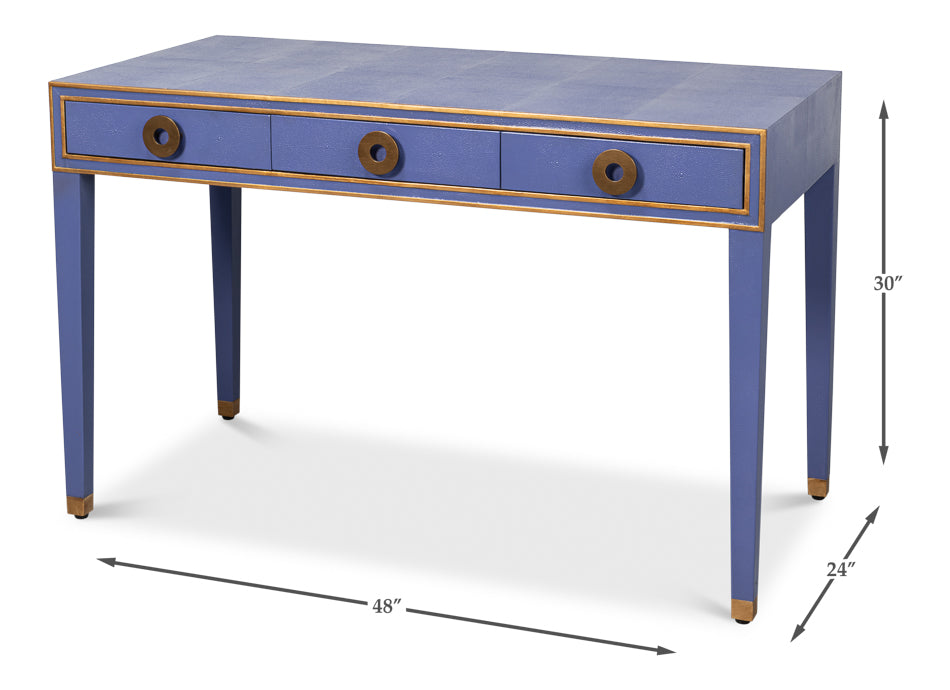 Gabriella Shagreen Desk/Table- Marlin Blue - Chapin Furniture