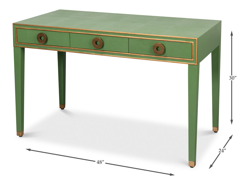 Gabriella Shagreen Desk/Table- Watercress - Chapin Furniture