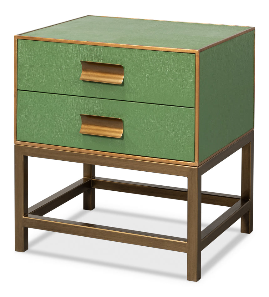 Gideon Shagreen Side Table- Watercress - Chapin Furniture