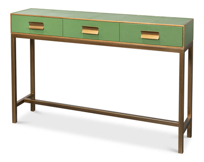 Gideon Shagreen Console Table- Watercress - Chapin Furniture