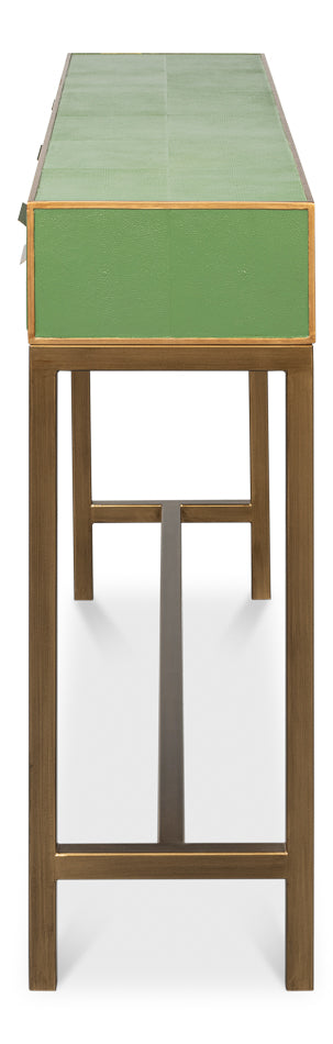 Gideon Shagreen Console Table- Watercress - Chapin Furniture