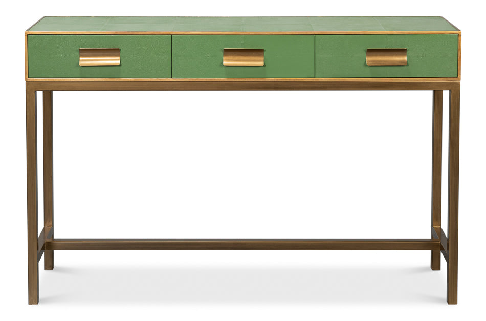 Gideon Shagreen Console Table- Watercress - Chapin Furniture
