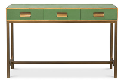 Gideon Shagreen Console Table- Watercress - Chapin Furniture