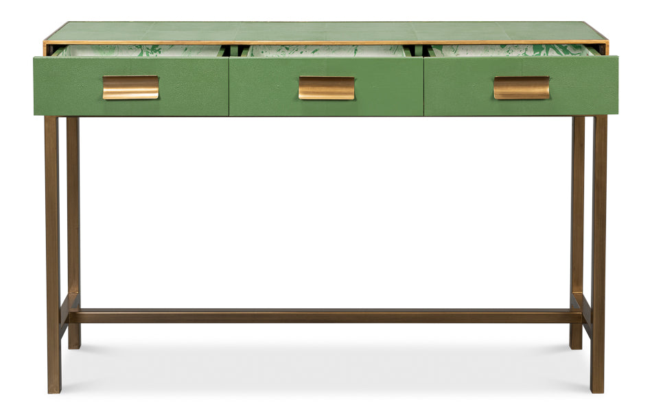 Gideon Shagreen Console Table- Watercress - Chapin Furniture