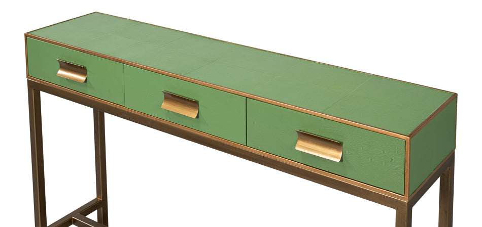Gideon Shagreen Console Table- Watercress - Chapin Furniture