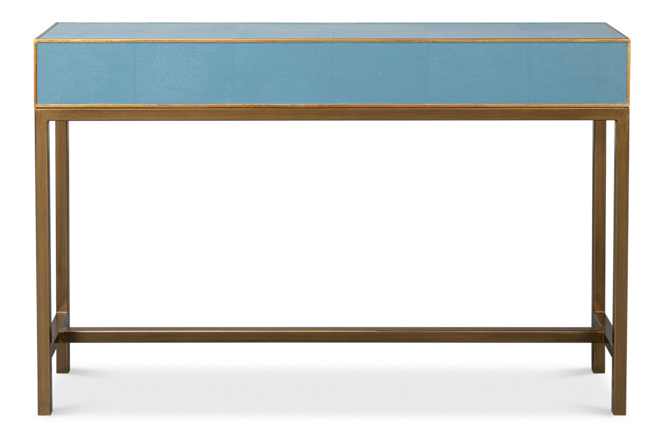 Gideon Shagreen Console Table- Chambray Blue - Chapin Furniture